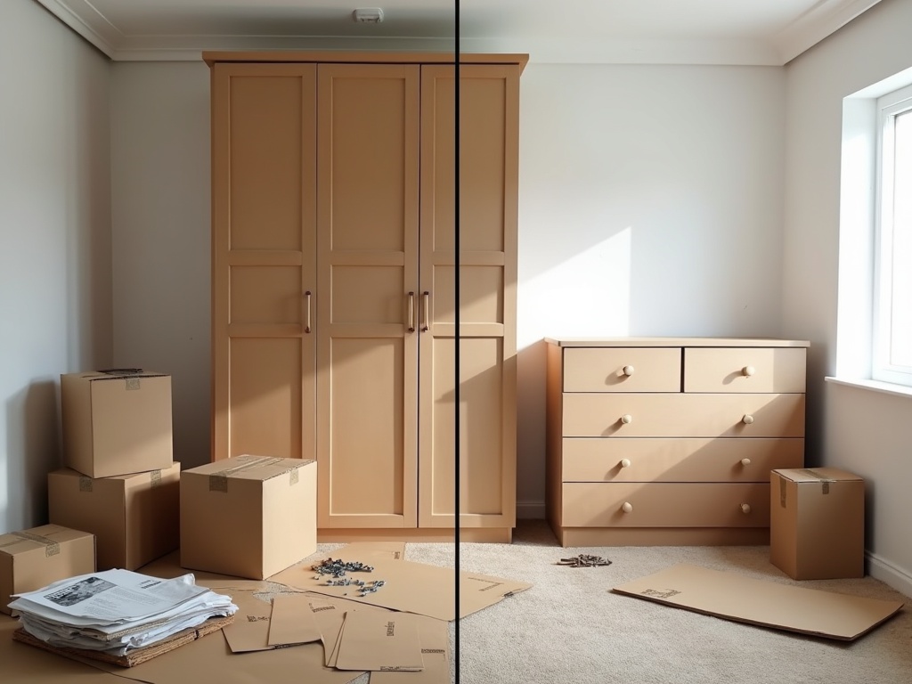 Antes e depois: montagem de móveis