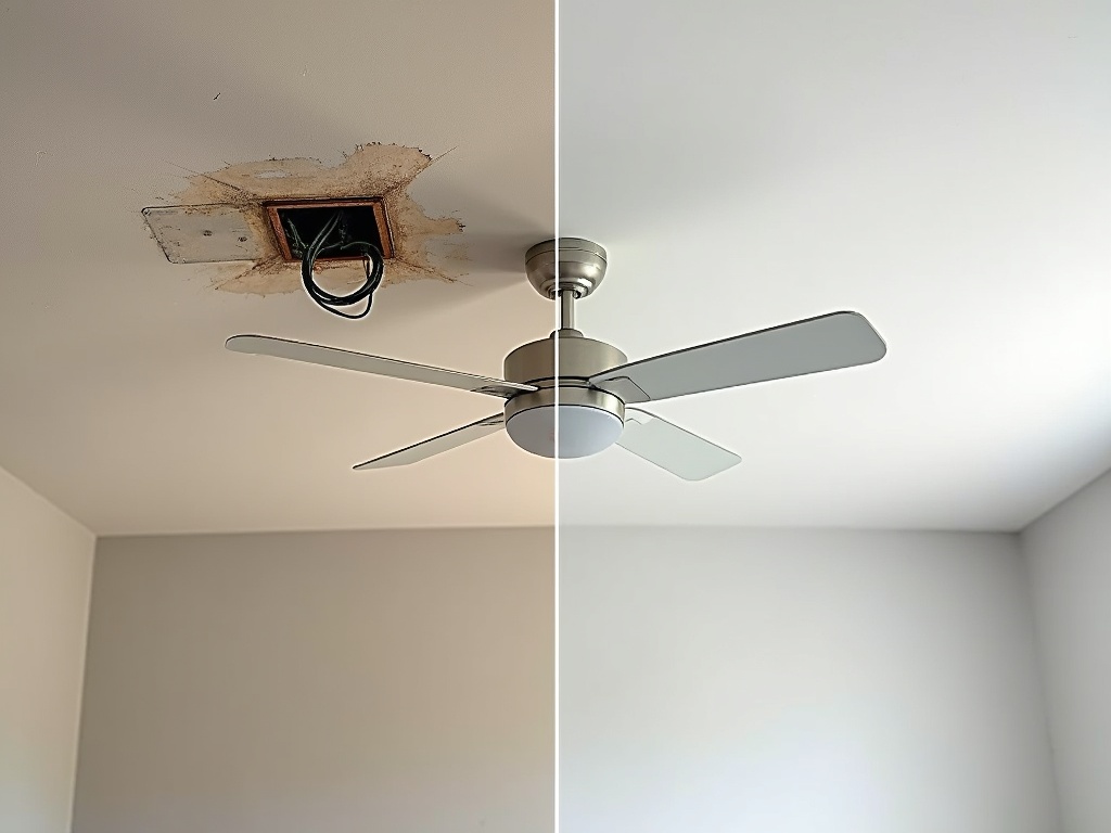 Antes e depois: instalação de ventilador de teto